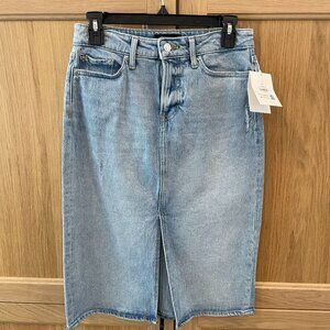 NWT- Free Assembly (Walmart Brand) cotton Jean Midi skirt with front slit